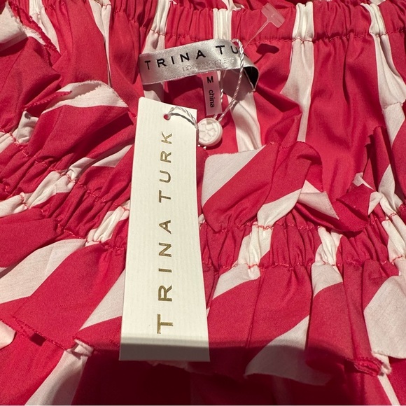 NWT TRINA TURK | Cattleya Tiered Striped Dress medium - Picture 3 of 4